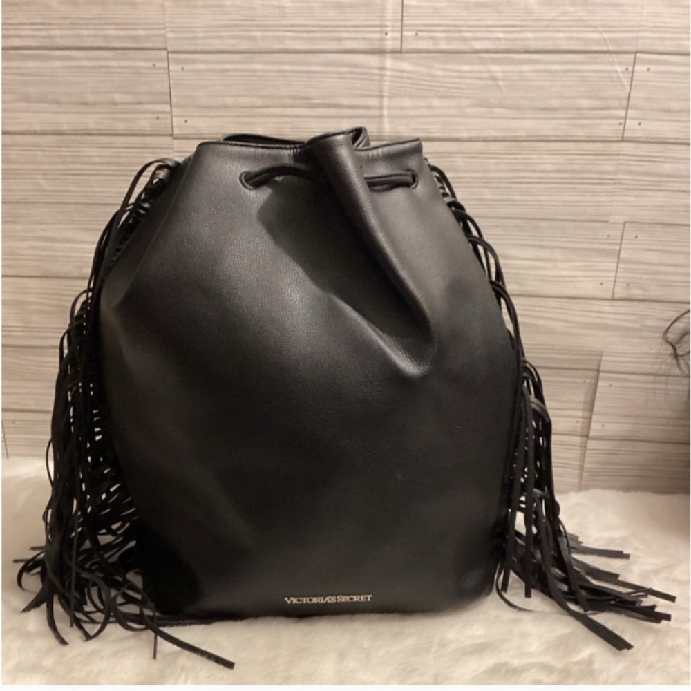 Victoria's Secret Black Fringe Backpack